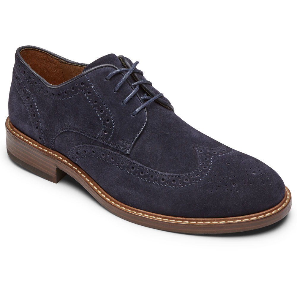 Sapatos Lace Ups Rockport Homem Azul Marinho - Kenton Wingtip - 50863VNOT